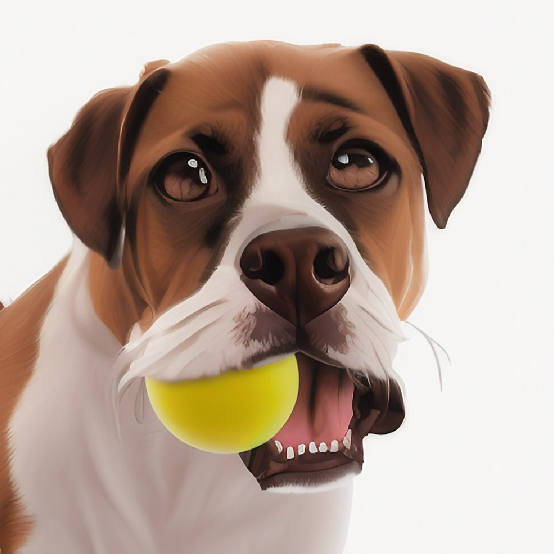Boxer with a ball